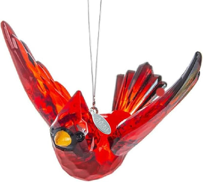 Flying Cardinal Memorial Gift, Red Bird Cardinal Ornament Hanging Acrylic Crystal Window Suncatcher, Cardinals Decor with Story Card, 2026 Hangtag and Suction Cup - Sign of a Visitor from Heaven
