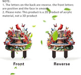 Hummingbird Flowing Water Garden Stake Decor, Butterfly Acrylic 2D Garden Decoration,Sculptures Ornament Garden Accessories for Outdoor Indoor Yard Lawn Pot Plants (Style B)
