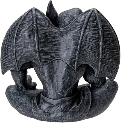 Pacific Giftware Gothic Thinking Gargoyle Statue Black Stone-Look Finish Decorative Outdoor Sculpture Medieval Cathedral Style Polyresin Home Decor 5.04" H
