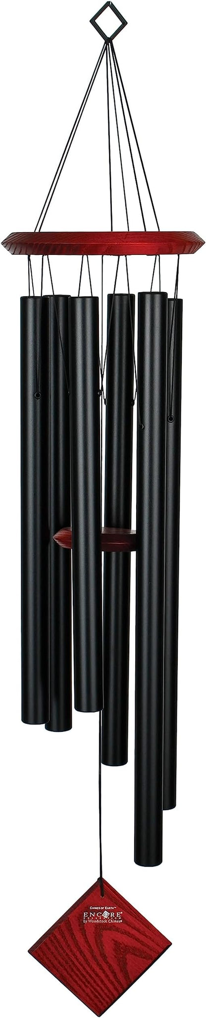 Woodstock Chimes Pluto Wind Chime for Outside 37" Black Medium Tone Sound for Outdoor Garden, Patio, Porch Decor Gifts, Encore Collection, DCK37