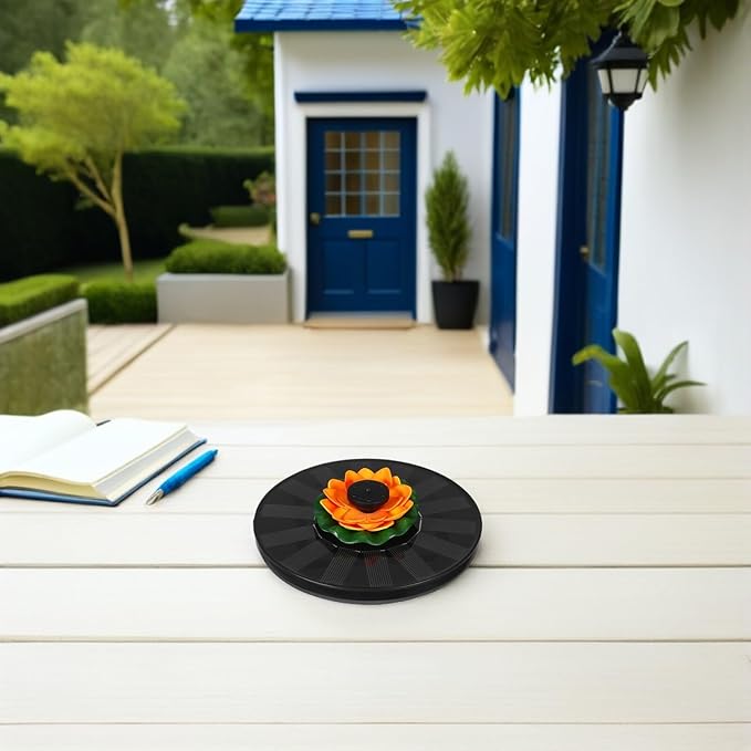 FOMIYES Solar Powered Outdoor Fountain with 16cm Lotus Floating Design for Garden Pond Bird Bath, Solar Water Fountain Pump for Patio Landscape Water Feature