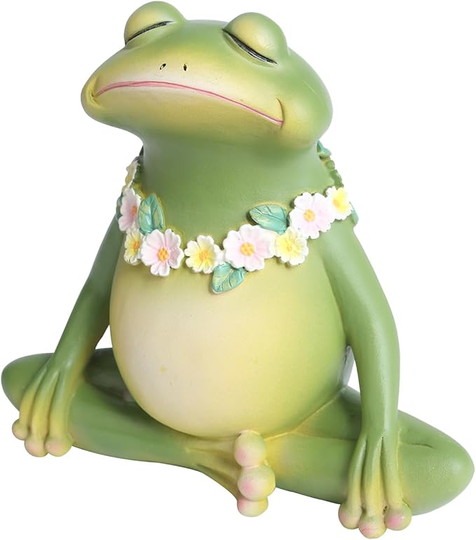Yoga Frog Garden Decor for Outdoor Yard Decor - 7" Hand-Painted Resin Frog Outdoor Gifts, Frog Garden Statue Decorations for Patio,Yard,Lawn
