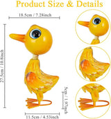 Metal Garden Statue Decor for Outside,Yellow Duck Garden Sculptures Lawn Ornaments Garden Yard Art for Backyard Patio Decoration