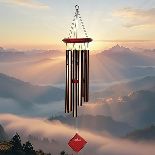 Woodstock Chimes Pluto Wind Chime for Outside 27" Bronze Small, Light Airy Sound for Outdoor Garden, Patio, Porch Decor, Encore Collection DCB27
