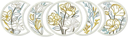 Putuo Decor 5 Pcs Moon Phase Wall Art Set, Minimalist Flower Boho Wall Decor Aesthetic, Spiritual Floral Moon Hanging Art Ornament for Apartment Living Room Bathroom Bedroom Above Bed
