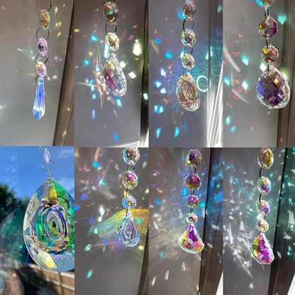 9 Pieces Sun Catchers, Colorful Crystals Suncatcher Prisms Hanging for Window Crystal Ball Prism Rainbow Maker Pendants for Home Office Wedding Party Garden Christmas Tree Decoration