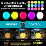 10-in Solar Orb Light, Waterproof Solar Globe Light Outdoor Dimmable RGB Color Changing Solar Garden Ball Light for Outside w/Remote, Landscape Lighting Mood Lamp w/Ground Stake for Yard Poolside Lawn