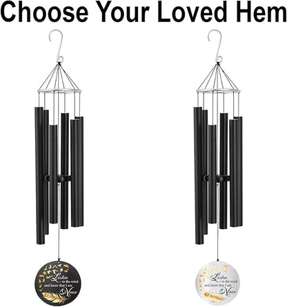 Personalized 30" Memorial Wind Chimes for Outside, Bereavement Gift in Remembrance of a Loved One, Sympathy Gift for Loss of Mother Father Husband, Garden Patio Decor