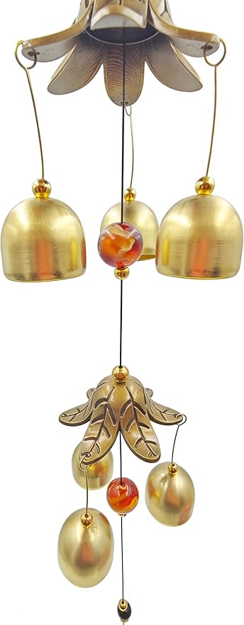 Metal Gourd Double Layer Lucky Wind Bell for Good Luck Wealth and Safe， Window/Door/Home Pendant Wind Chime Chinese Feng Shui Bell(Meaning Good Fortune and Good Fortune)