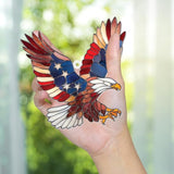 Bald Eagle Patriotic Ornament – Stained Glass American Flag Suncatcher, Acrylic Hanging Decor, USA Pride Home Office Gift, Veterans Independence Day & 4th of July Christmas Tree Ornament (Sun-11)