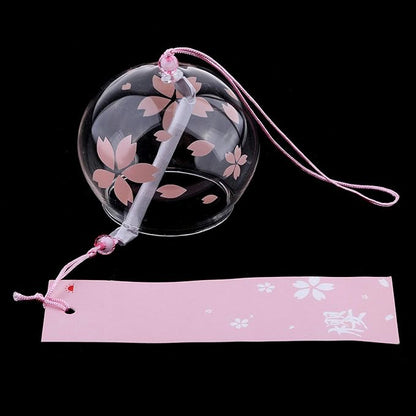 Japanese Wind Chimes Set of 2, Glass Wind Bells, Hanging Home Garden Wedding Indoor Outdoor Decoration