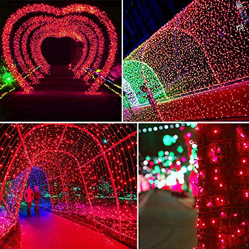 200 LED String Lights 72.2ft - Red, 8 Modes, Remote Control, Waterproof