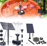 Solar Garden Fountain with Adjustable Spray Options, Perfect Addition to Bird Baths and Ponds (1.5W Without Battery)