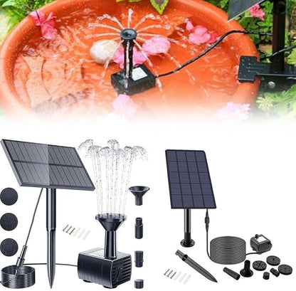 Solar Garden Fountain with Adjustable Spray Options, Perfect Addition to Bird Baths and Ponds (1.5W Without Battery)