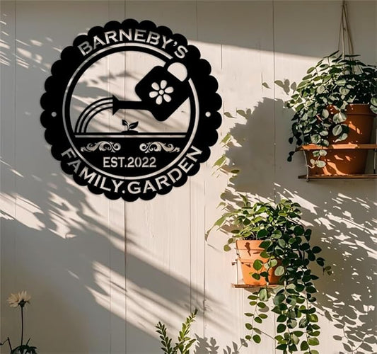 Custom Garden Metal Wall Art Personalized Garden Name Sign Yard Sign Decorative Outdoor Gardening Decor Gifts for Gardeners