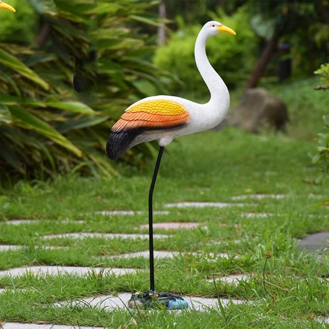 Garden Statue Animal Sculpture Outdoor Decor Gift Outdoor Statues Outdoor Garden Simulation Animal Sculpture Figurine Crane Statue Garden Courtyard Animal Decoration(25 * 9 * 60cm-A)