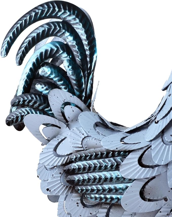 Metal Rooster Statue Garden Chicken Sculpture Decoration Metal Yard Art for Yard Outdoor Indoor Decoration (#E)