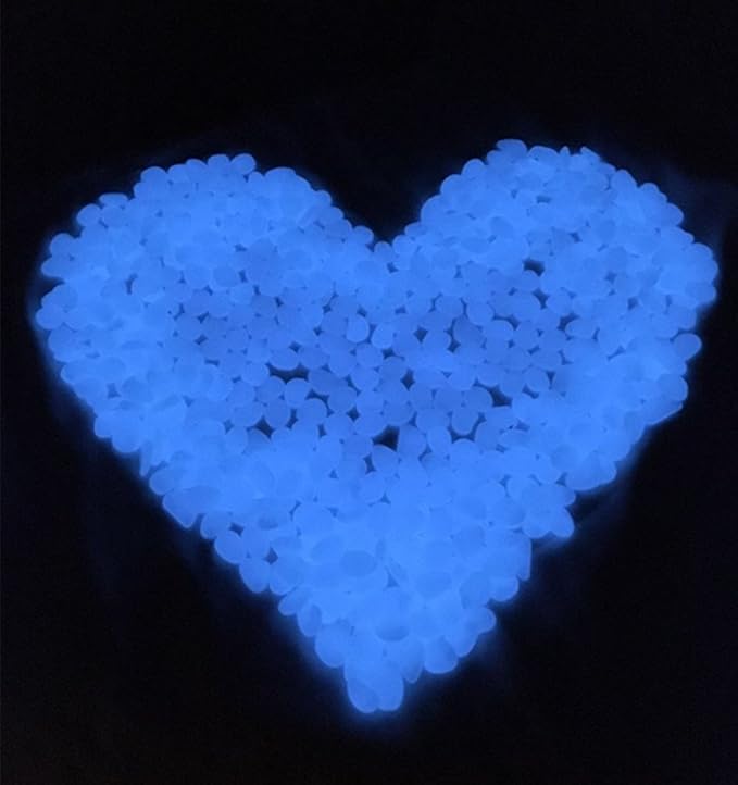 Glow in the Dark Garden Pebbles Stone for Walkway Yard and Decor DIY Decorative Gravel Stones in Blue(200PCS)