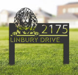 English Springer Spaniel Dog Welcome Metal Address House Number Dog Sculpture Plaque English Springer Spaniel Dog Stake Sign for Park Yard Lawn Courtyard Patio Ranch Farmer Gardening.