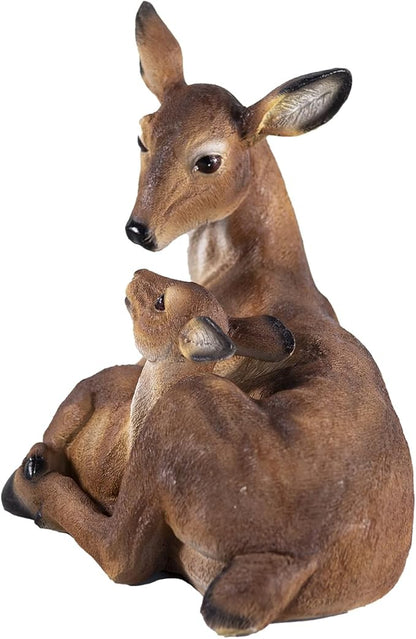14.9 Inch Mother and Fawn Deer Statue & Deer Decoy - Outdoor Garden Lawn Decoration — Suitable for Yard/Patio/Christmas Decor, Ideal Gift for Female Garden Enthusiasts