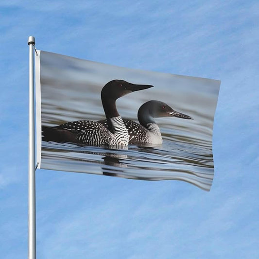 Loon Birds Flag 3x5 Ft Outdoor Heavy Duty Double Sided Garden Flag Vivid Color and Fade proof - Yard Flags for Outside Holiday Banner with Grommets, Wall Art Hanging Poster
