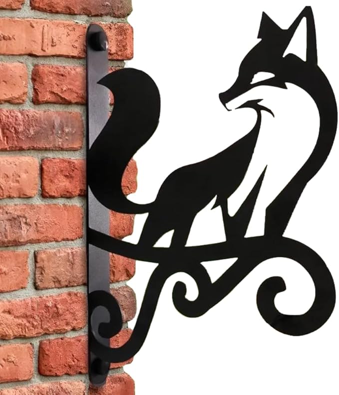 Looking Back at The Fox Iron Plant Hangers Hooks for Outdoor -10inch Hanging Plants Flower Fern Pots Lantern Bird Feeder Wind Chimes for Porch Garden Farmhouse