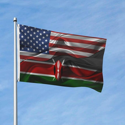 Generic Flag 3x5 ft Vintage America Kenya Kenyan Flag Double Sided Banner Sign Large for Wall Bedroom Living Room Hanging Decoration House Home Yard Lawn Patio Dorm Outdoor Indoor Decor, Black