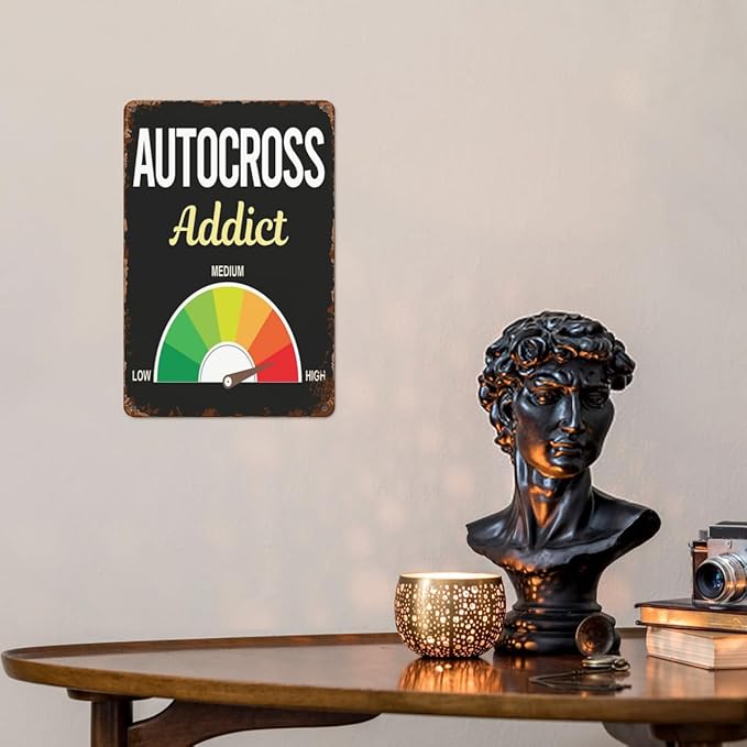 Vintage Metal Tin Sign Autocross for Home,Patio,Yard,Kitchen & More 8x12 Inches Retro Funny Quote Wall Decor for Indoor & Outdoor Use