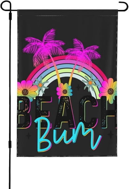 Beach Bum Garden Flags 12X18 Double Sided, Summer Small Yard Flag for Farmhouse Front Porch Lawn Outdoor Holiday Decor