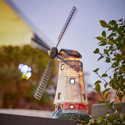 pearlstar Solar Garden Outdoor Windmill Lighthouse - 20" Solar Powered LED Lighthouse Garden Statue Waterproof Decorative Light for Women Mom Landscape Decor Lawn Table Patio Pathway Yard