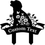Personalized Metal Custom Garden Sculptures Statues, Yard Art,Shed, Flowerbed Decoration, Outdoor Decor, Animal Stake Pack, Cat Kitty Rabbit Bunny Dog Puppy Flower Metal Signs (Dog B)