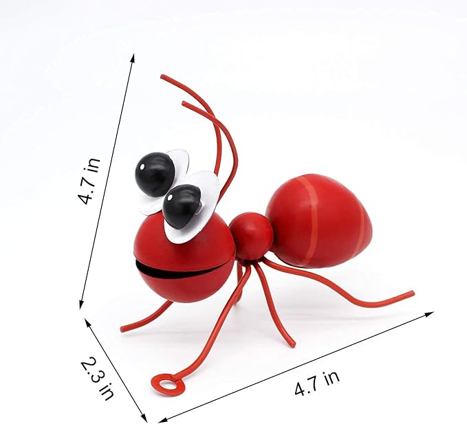 Ant Decor Metal Garden Wall Art Set of 4 Ants Figurines for Outdoor Garden Yard Lawn Supplies Home Decor