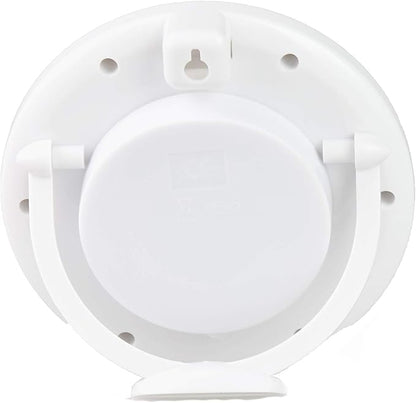 Impecca Waterproof Clock 5.5“ Non-Ticking Quartz Movement Indoor & Outdoor Clock for Shower, Wall, Desk, Pool, Patio, Kitchen, Bathroom, Washroom (Hanging Rope Included) White