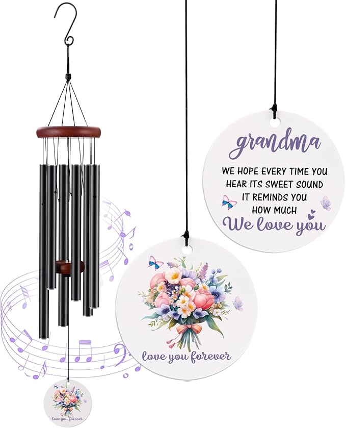 BeauGift Gifts for Grandma, Wind Chimes Grandma Birthday Gifts, Mothers Day Windchime Gift, Home Decor Keepsake for Grandmother Nana Gigi Granny from Granddaughter Grandson