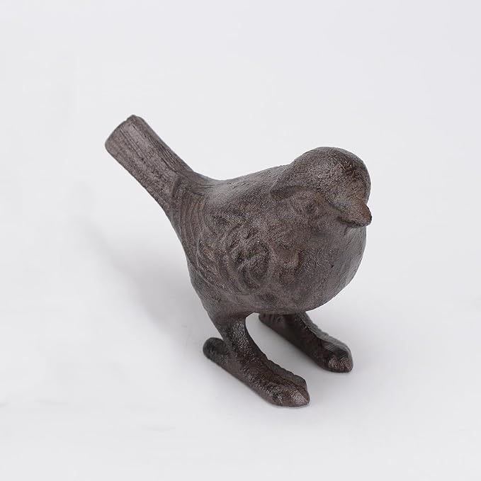 Cast Iron Bird Sculpture Bird Statue Tabletop Decor Figurines, Creative Animal Statues Indoor Outdoor Garden Home Decoration