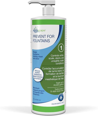 Aquascape Prevent Water Treatment for Fountains, Waterfalls, Rock and Gravel, Prevent White-Scale Buildup, Stains, Foam and Other Unsightly Water Conditions | 4 (32-Ounces)