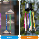 NUOBESTY 150Pcs Wind Chime Tubes DIY Parts Supplies Hollow Metal Tubes for Outdoor Garden Patio Hanging Decor Crafting Relaxing Sound Wind Bell Components