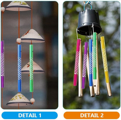 NUOBESTY 150Pcs Wind Chime Tubes DIY Parts Supplies Hollow Metal Tubes for Outdoor Garden Patio Hanging Decor Crafting Relaxing Sound Wind Bell Components
