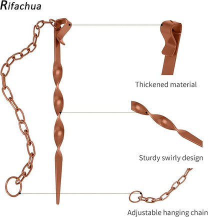 Rifachua 8.5ft Lotus Rain Chain for Gutters Downspouts Outside with Rain Chain Anchor Anchoring Stake Base Copper