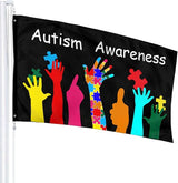 Autism Awareness Flag 3x5 Ft Outdoor Indoor With Grommet Home House Garden Yard Banner Decorative Sign