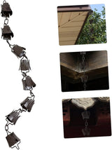 1m Flower Chain Rain Chain Gutter Hangers Decorative Chimes Cups Replacement for Gutter Style Decor