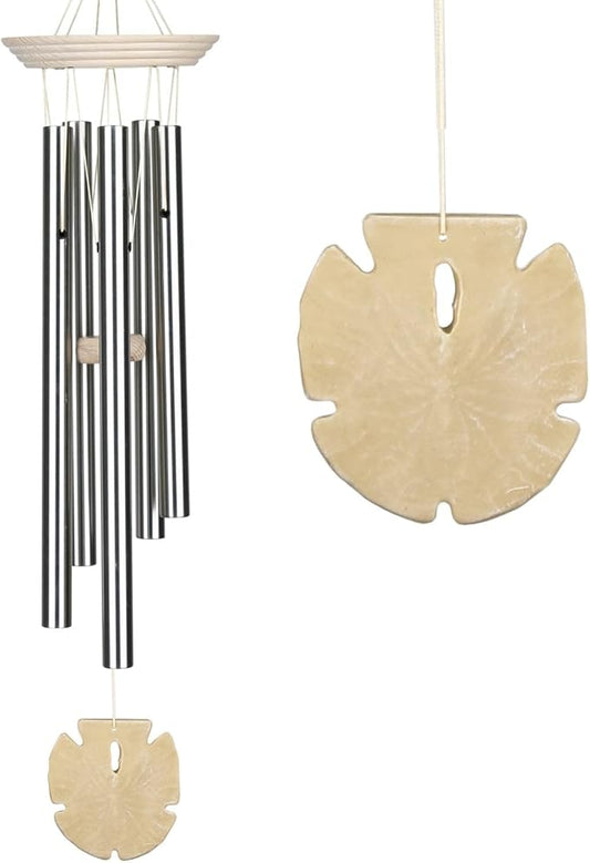 Woodstock Chimes Signature Collection, Woodstock Seashore Chime, 24'' Sand Dollar Decor Designs - Coastal Gifts Wind Chimes for Outdoor, Patio, Home or Garden Décor (SSA)