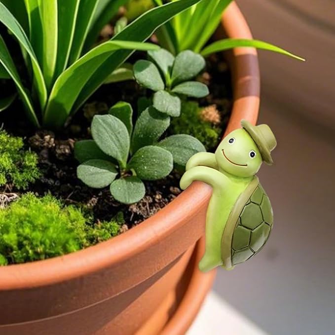 Cute Turtle Plant Pot Figurines Resin Hanging Statue Decorations for Home Garden Office Ornaments