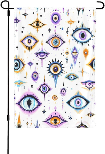 Evil Eyes Garden Flags 12×18 Inch Funny Double Sided Decorative Yard Banner Seasonal Flag for Outdoor Outside Decor