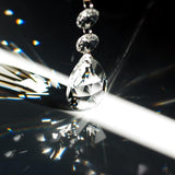 20pcs 50mm Teardrop Chandelier Crystals, Clear Replacement Parts Hanging Pendants Connected Glass Octagon Beads for Chandelier Decoration