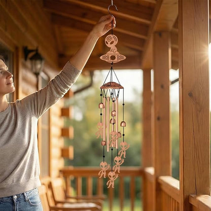 Alien Style Metal Wind Chimes for Outside, Hanging Waterproof Aluminum Windchimes with Hook for Outdoor Garden Patio Porch Decor, 33“ Memorial Wind Chimes Friendship Gifts for Women
