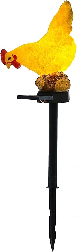 Outdoor Chicken Solar Lights: Resin Garden Decor for Outside Patio Yard Cute Chicken Gifts for Housewarming Mother's Day Birthday