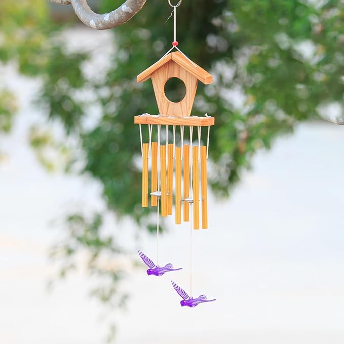 M METERXITY 12-Pack Wind Chime Pendants, 4.3cm Acrylic Peace Dove Shape DIY Wind Chime Parts Supplies for Craft Projects/Custom Home Garden Outdoor Hanging Decorations [Purple]
