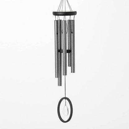 Woodstock Chimes Signature Collection, Chimes of Crystal Silence Small (21'') Antique Silver Wind Chimes for Outdoor, Patio, Home or Garden Decor (SMCAS)