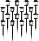 16-Pack Solar Lights Outdoor (Extra-Bright & Auto On/Off), Solar Powered Garden Lights, Outdoor Waterproof Solar Pathway Lights for Patio, Path, Yard, Landscape, Driveway, Walkway Decor (Warm White)